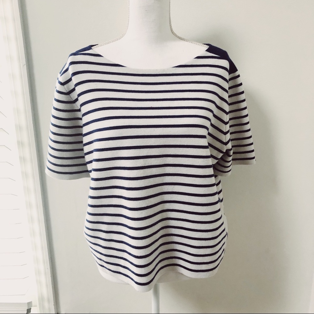 Burberry Riverpiave Wool Blend Striped Crop Top L - Picture 5 of 8
